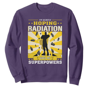 Chemotherapy Awareness Sweatshirt Radiation Gives Me Superpowers TS09 Purple Print Your Wear