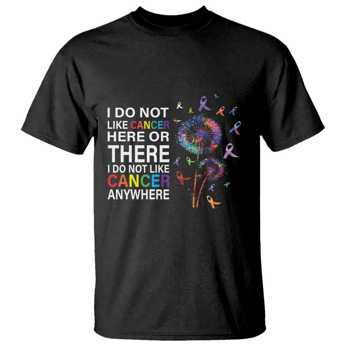 All Cancer T Shirt I Do Not Like Cancer Here Or There Anywhere TS09 Black Print Your Wear