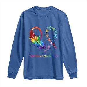 All Cancer Long Sleeve Shirt Fight Cancer In All Color Fighter Rainbow Ribbon TS09 Royal Blue Print Your Wear