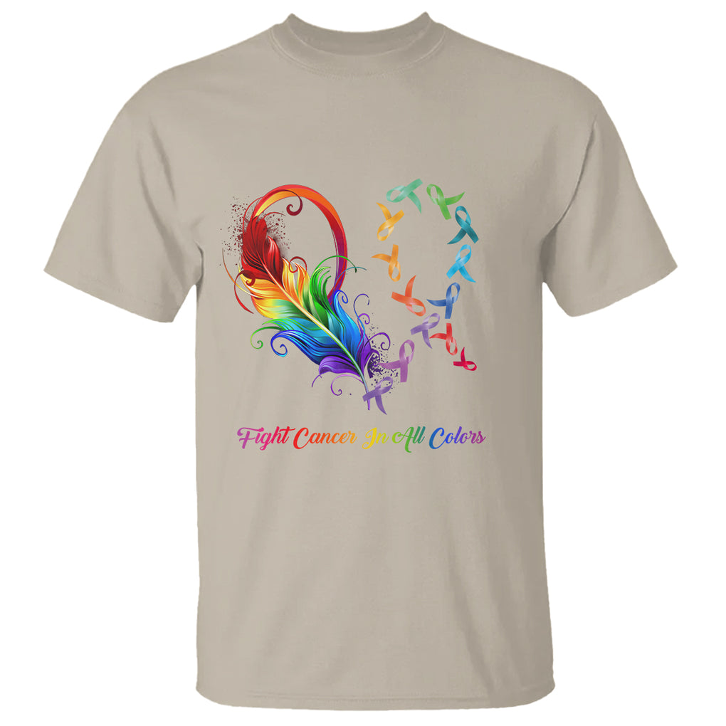 All Cancer T Shirt Fight Cancer In All Color Fighter Rainbow Ribbon TS09 Sand Printyourwear