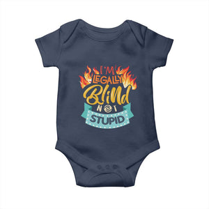 Blindness Visual Impairment Baby Onesie I'm Legally Blind Not Stupid TS09 Navy Print Your Wear