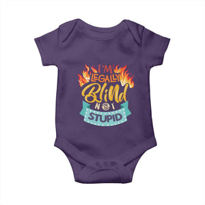 Blindness Visual Impairment Baby Onesie I'm Legally Blind Not Stupid TS09 Purple Print Your Wear