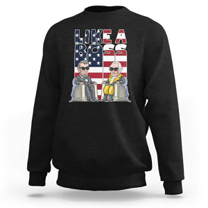 Presidents Day Sweatshirt Like A Boss Washington Lincoln Abe George US Flag TS09 Black Printyourwear