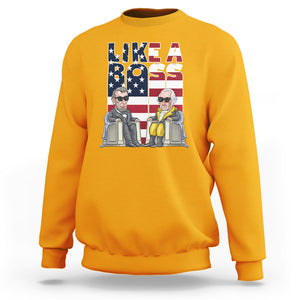 Presidents Day Sweatshirt Like A Boss Washington Lincoln Abe George US Flag TS09 Gold Printyourwear