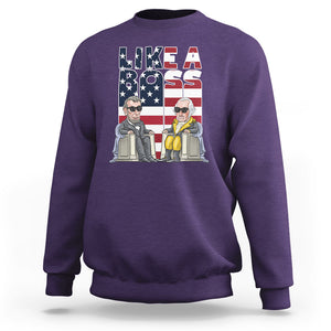 Presidents Day Sweatshirt Like A Boss Washington Lincoln Abe George US Flag TS09 Purple Printyourwear