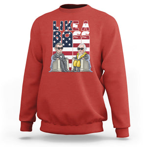 Presidents Day Sweatshirt Like A Boss Washington Lincoln Abe George US Flag TS09 Red Printyourwear