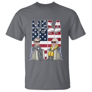 Presidents Day T Shirt Like A Boss Washington Lincoln Abe George US Flag TS09 Charcoal Printyourwear