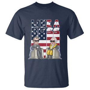 Presidents Day T Shirt Like A Boss Washington Lincoln Abe George US Flag TS09 Navy Printyourwear