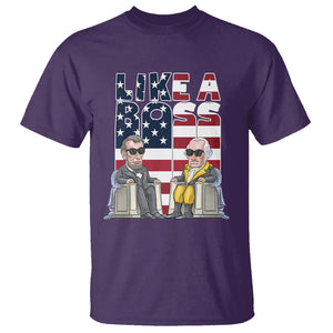 Presidents Day T Shirt Like A Boss Washington Lincoln Abe George US Flag TS09 Purple Printyourwear