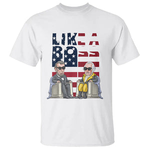 Presidents Day T Shirt Like A Boss Washington Lincoln Abe George US Flag TS09 White Printyourwear