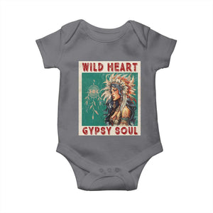 Native American Baby Onesie Wild Heart Gypsy Soul Women TS09 Charcoal Print Your Wear