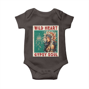 Native American Baby Onesie Wild Heart Gypsy Soul Women TS09 Dark Chocolate Print Your Wear