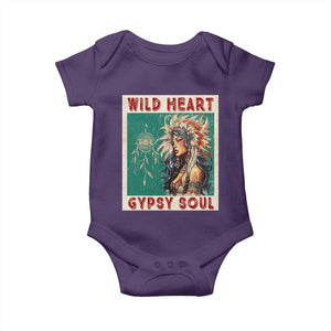 Native American Baby Onesie Wild Heart Gypsy Soul Women TS09 Purple Print Your Wear