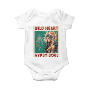 Native American Baby Onesie Wild Heart Gypsy Soul Women TS09 White Print Your Wear