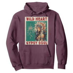 Native American Hoodie Wild Heart Gypsy Soul Women TS09 Maroon Print Your Wear