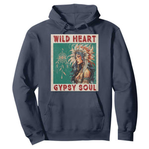 Native American Hoodie Wild Heart Gypsy Soul Women TS09 Navy Print Your Wear