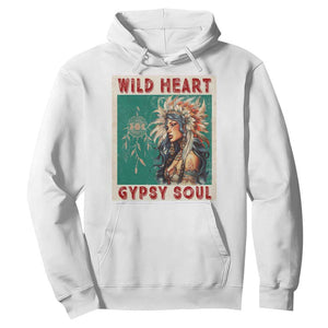 Native American Hoodie Wild Heart Gypsy Soul Women TS09 White Print Your Wear