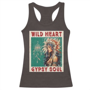 Native American Racerback Tank Top Wild Heart Gypsy Soul Women TS09 Dark Chocolate Print Your Wear