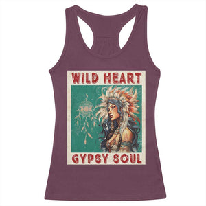 Native American Racerback Tank Top Wild Heart Gypsy Soul Women TS09 Maroon Print Your Wear