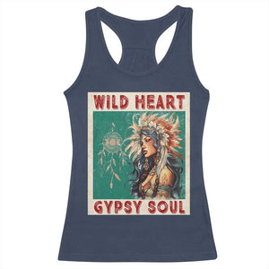 Native American Racerback Tank Top Wild Heart Gypsy Soul Women TS09 Navy Print Your Wear