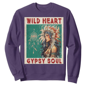 Native American Sweatshirt Wild Heart Gypsy Soul Women TS09 Purple Print Your Wear