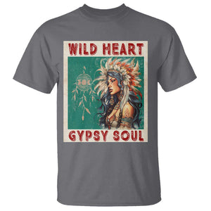 Native American T Shirt Wild Heart Gypsy Soul Women TS09 Charcoal Print Your Wear