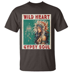 Native American T Shirt Wild Heart Gypsy Soul Women TS09 Dark Chocolate Print Your Wear