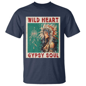 Native American T Shirt Wild Heart Gypsy Soul Women TS09 Navy Print Your Wear