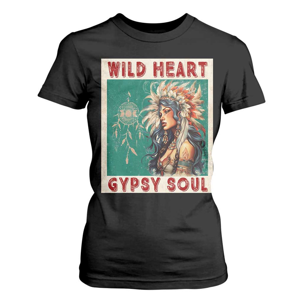 Native American T Shirt For Women Wild Heart Gypsy Soul Women TS09 Black Print Your Wear