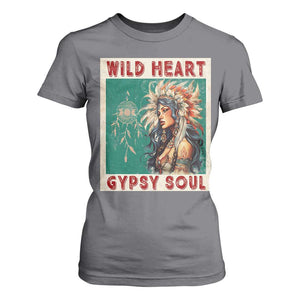 Native American T Shirt For Women Wild Heart Gypsy Soul Women TS09 Charcoal Print Your Wear