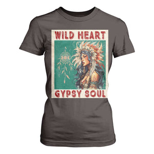 Native American T Shirt For Women Wild Heart Gypsy Soul Women TS09 Dark Chocolate Print Your Wear