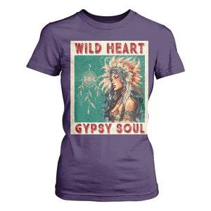 Native American T Shirt For Women Wild Heart Gypsy Soul Women TS09 Purple Print Your Wear