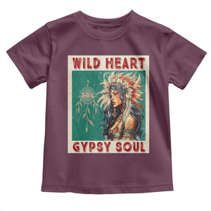 Native American Toddler T Shirt Wild Heart Gypsy Soul Women TS09 Maroon Print Your Wear