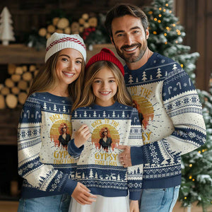 Back To The Gypsy That I Was Ugly Christmas Sweater TS09 Navy Print Your Wear