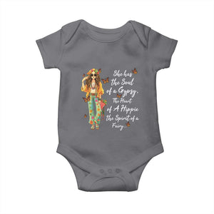 Hippie Girl Baby Onesie The Soul Of A Gypsy The Heart Of A Hippie The Spirit Of A Family TS09 Charcoal Print Your Wear