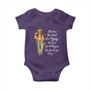 Hippie Girl Baby Onesie The Soul Of A Gypsy The Heart Of A Hippie The Spirit Of A Family TS09 Purple Print Your Wear