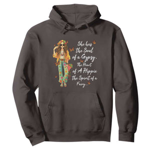 Hippie Girl Hoodie The Soul Of A Gypsy The Heart Of A Hippie The Spirit Of A Family TS09 Dark Chocolate Print Your Wear