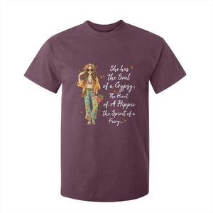 Hippie Girl T Shirt For Kid The Soul Of A Gypsy The Heart Of A Hippie The Spirit Of A Family TS09 Maroon Print Your Wear