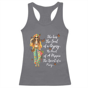 Hippie Girl Racerback Tank Top The Soul Of A Gypsy The Heart Of A Hippie The Spirit Of A Family TS09 Charcoal Print Your Wear