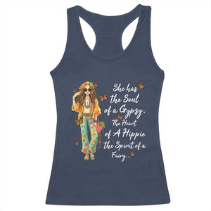 Hippie Girl Racerback Tank Top The Soul Of A Gypsy The Heart Of A Hippie The Spirit Of A Family TS09 Navy Print Your Wear