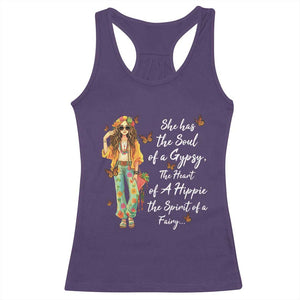 Hippie Girl Racerback Tank Top The Soul Of A Gypsy The Heart Of A Hippie The Spirit Of A Family TS09 Purple Print Your Wear