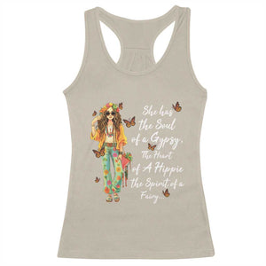 Hippie Girl Racerback Tank Top The Soul Of A Gypsy The Heart Of A Hippie The Spirit Of A Family TS09 Sand Print Your Wear