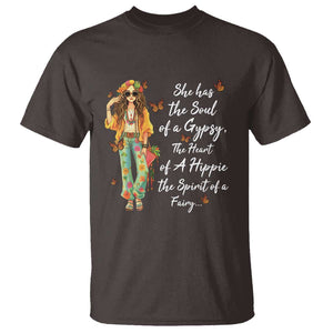 Hippie Girl T Shirt The Soul Of A Gypsy The Heart Of A Hippie The Spirit Of A Family TS09 Dark Chocolate Print Your Wear