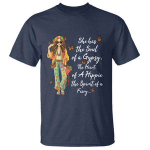 Hippie Girl T Shirt The Soul Of A Gypsy The Heart Of A Hippie The Spirit Of A Family TS09 Navy Print Your Wear