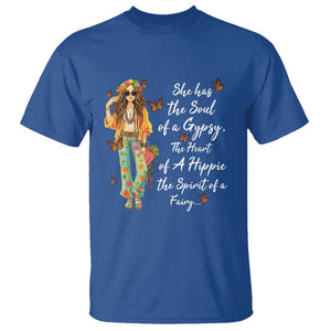 Hippie Girl T Shirt The Soul Of A Gypsy The Heart Of A Hippie The Spirit Of A Family TS09 Royal Blue Print Your Wear