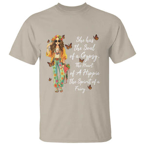 Hippie Girl T Shirt The Soul Of A Gypsy The Heart Of A Hippie The Spirit Of A Family TS09 Sand Print Your Wear