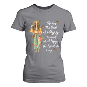 Hippie Girl T Shirt For Women The Soul Of A Gypsy The Heart Of A Hippie The Spirit Of A Family TS09 Charcoal Print Your Wear