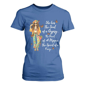 Hippie Girl T Shirt For Women The Soul Of A Gypsy The Heart Of A Hippie The Spirit Of A Family TS09 Royal Blue Print Your Wear