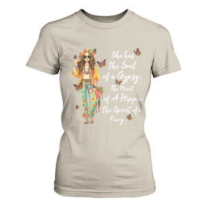 Hippie Girl T Shirt For Women The Soul Of A Gypsy The Heart Of A Hippie The Spirit Of A Family TS09 Sand Print Your Wear