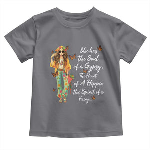 Hippie Girl Toddler T Shirt The Soul Of A Gypsy The Heart Of A Hippie The Spirit Of A Family TS09 Charcoal Print Your Wear